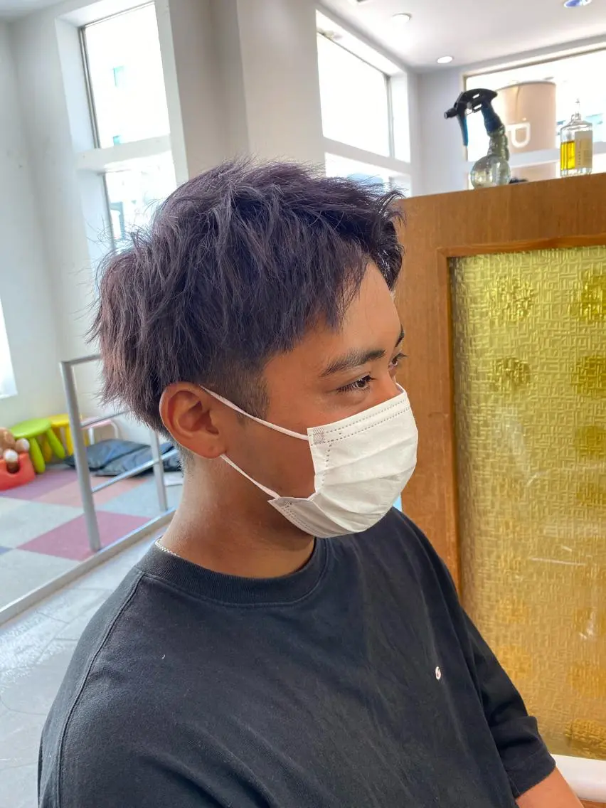 💁‍♂️メンズ限定💁‍♂️カット＋ワンカラー🔵🟣の写真