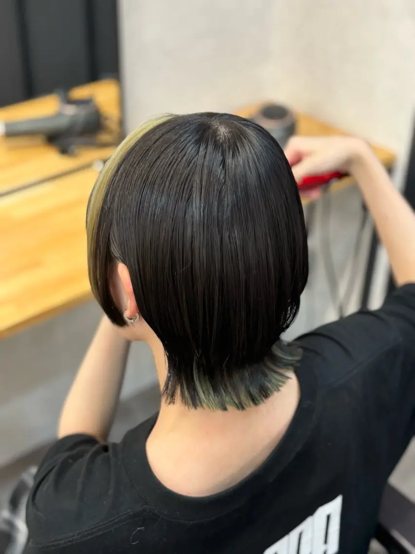 ミディアム ボブ ウルフカット エクステ/ハイトーン /ミサキのヘアスタイル