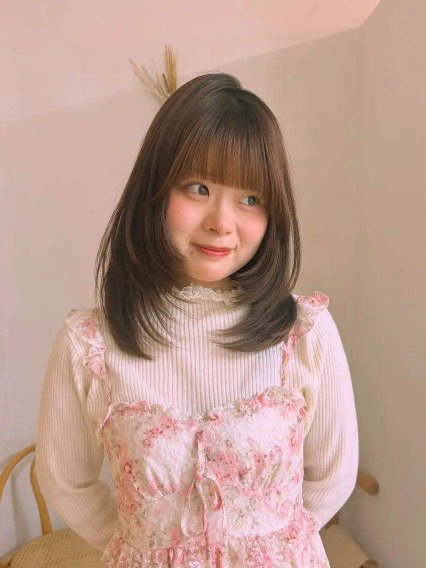 ミディアム サイドバング カット person♡kii マオのヘアスタイル
