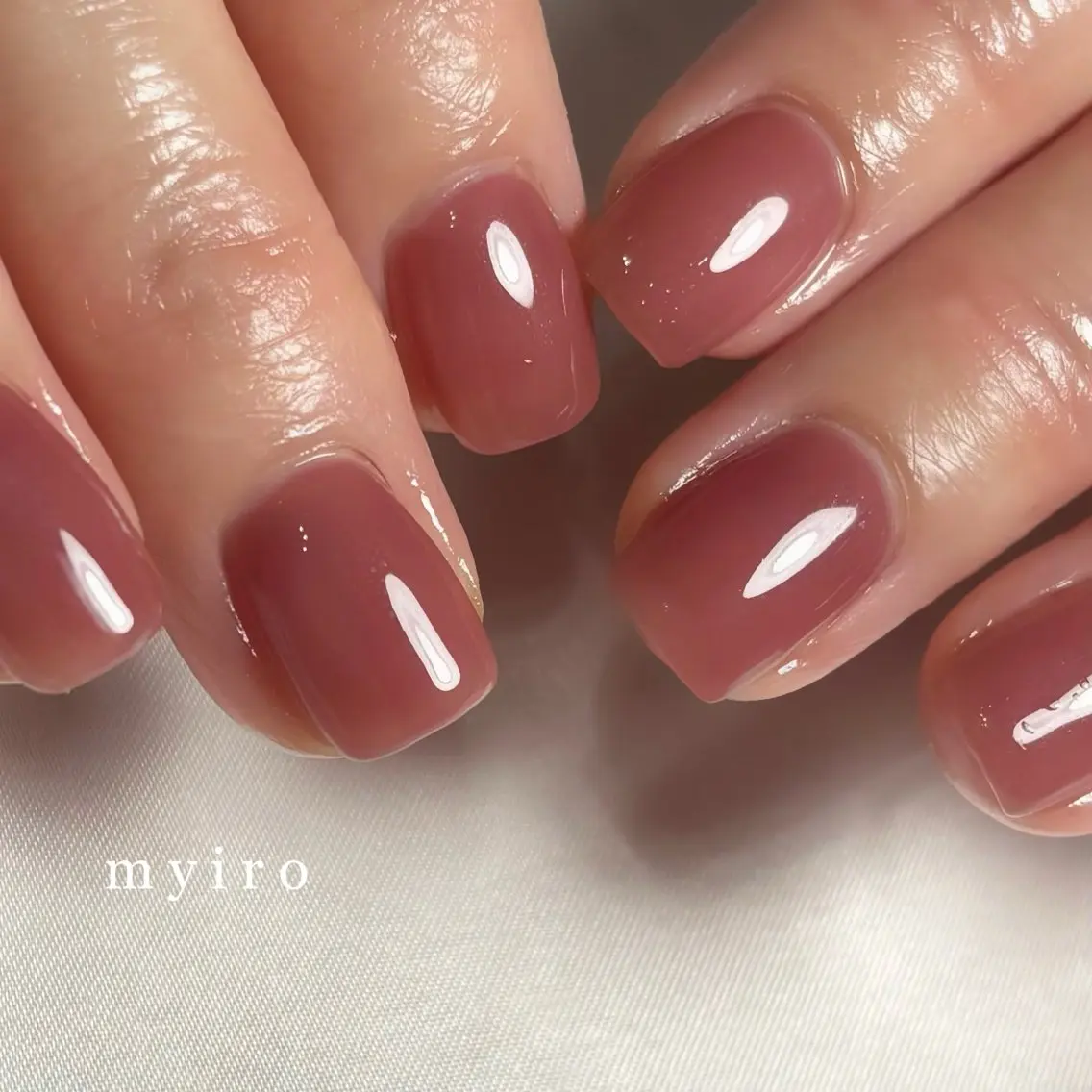ネイル アートネイル ワンカラーネイル ハンドネイル myiroマイロ 【高崎飯塚】のネイルデザイン