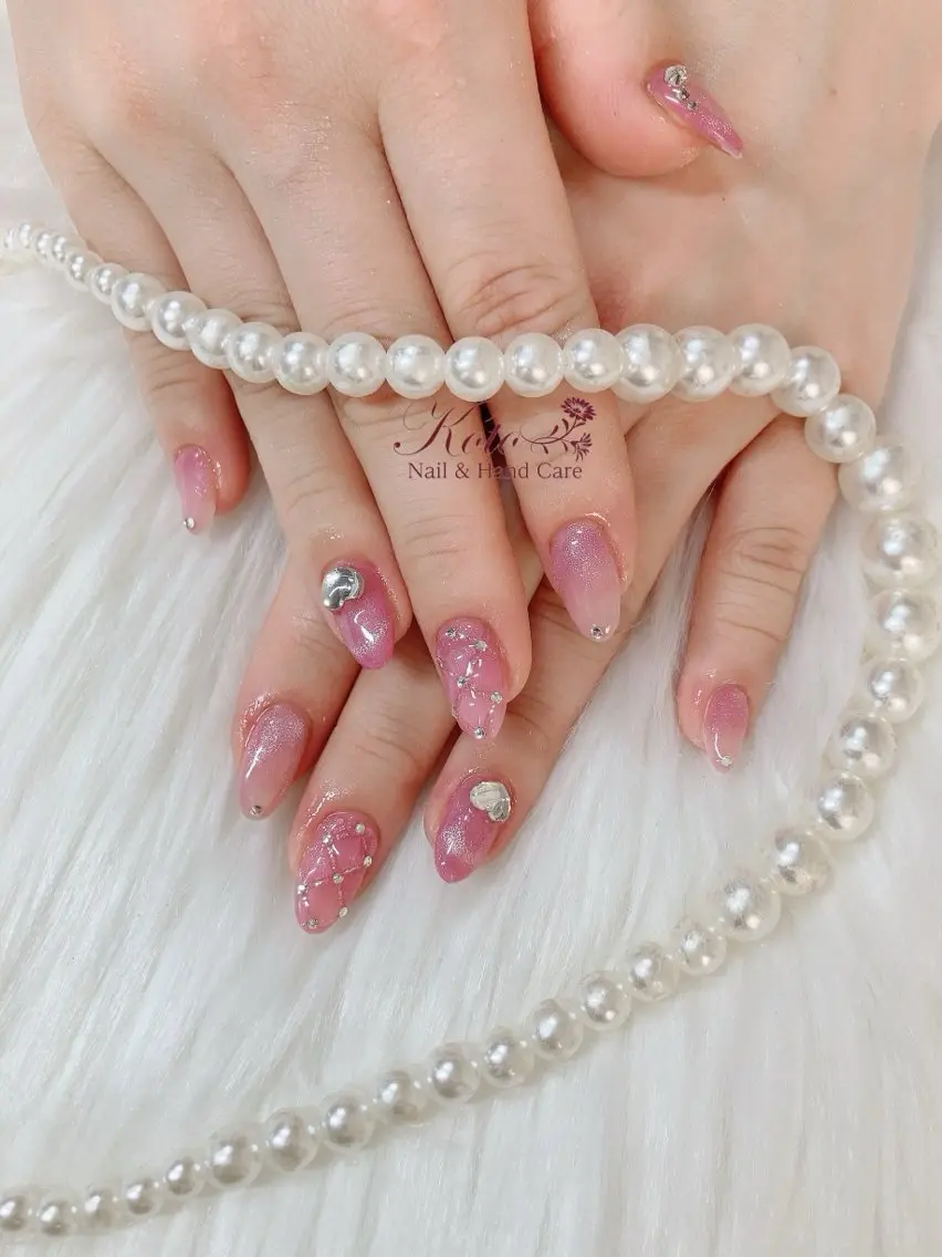 ネイル 長さ出し フレンチネイル ジェルネイル マグネットネイル マグネットフレンチ ハンドネイル Nail Salon KOTOのネイルデザイン