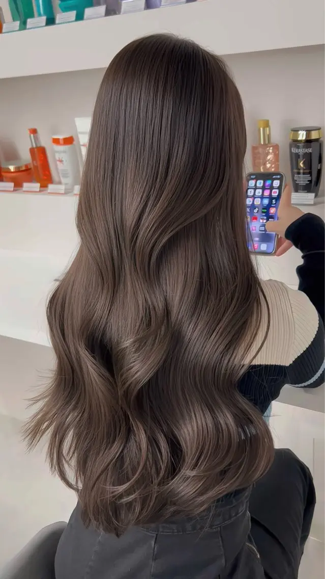 ロング カラー グレージュ モカグレージュ ヘアカラー 心斎橋/ヘアカラー あきらのヘアスタイル
