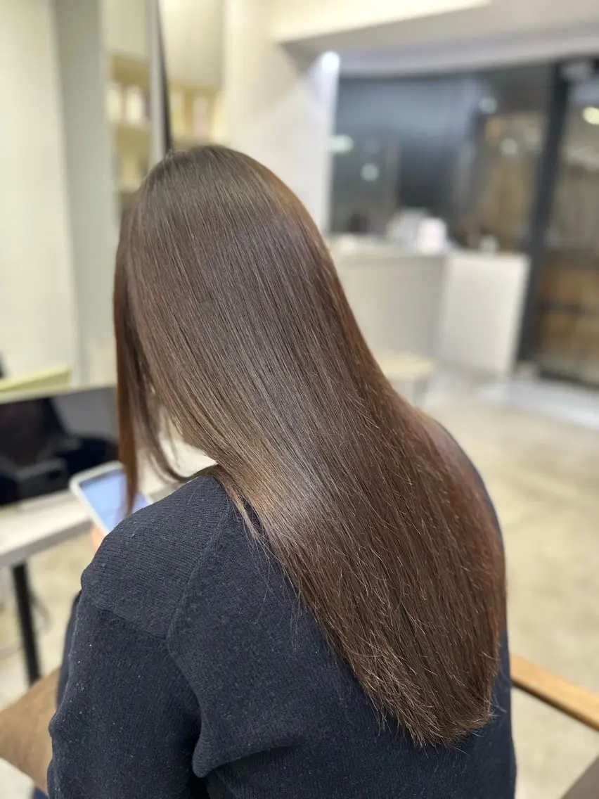 ロング パーマ 縮毛矯正 ハイトーンカラー が絶対可愛い✨泰聖✨のヘアスタイル