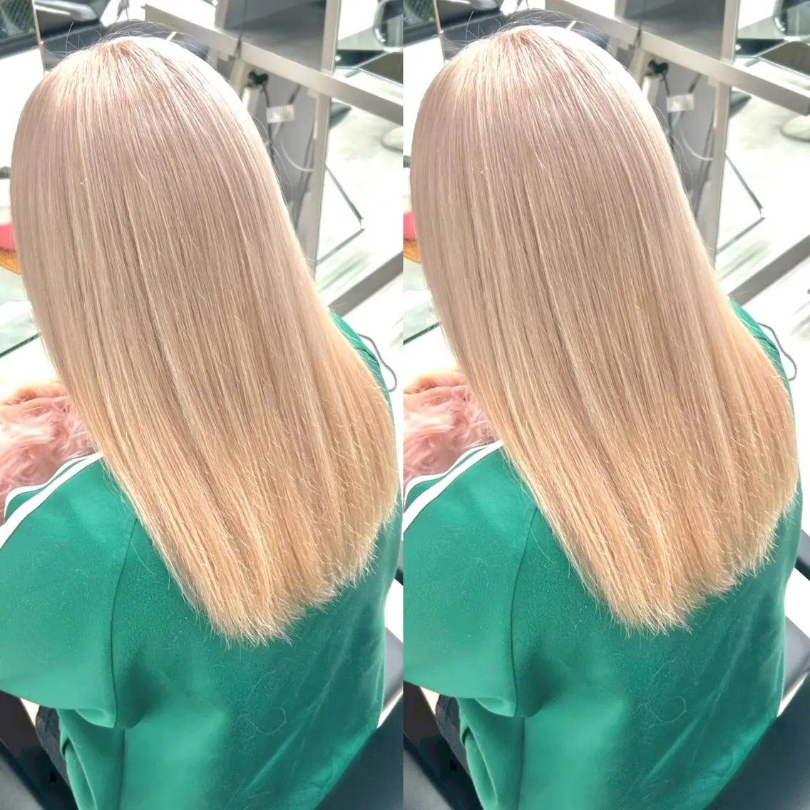 カラー ブリーチ ブロンド 透明感カラー ヘアカラー ヘアメ🎀ハイトーン 🩵エクステ🪄しほのヘアスタイル