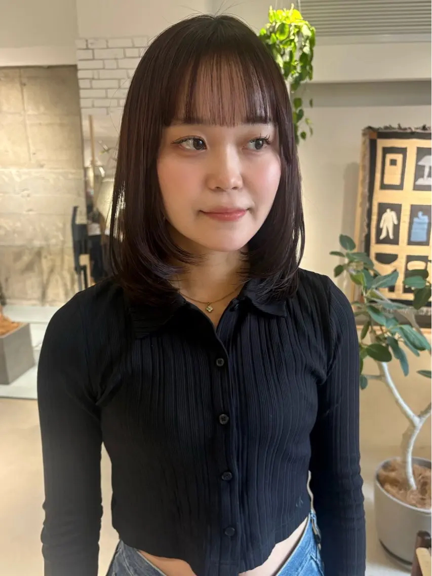 ミディアム カラー ブラウンカラー ラベンダーカラー ラベンダーブラウン レイヤーカット カット トリートメント yuki ♡のヘアスタイル