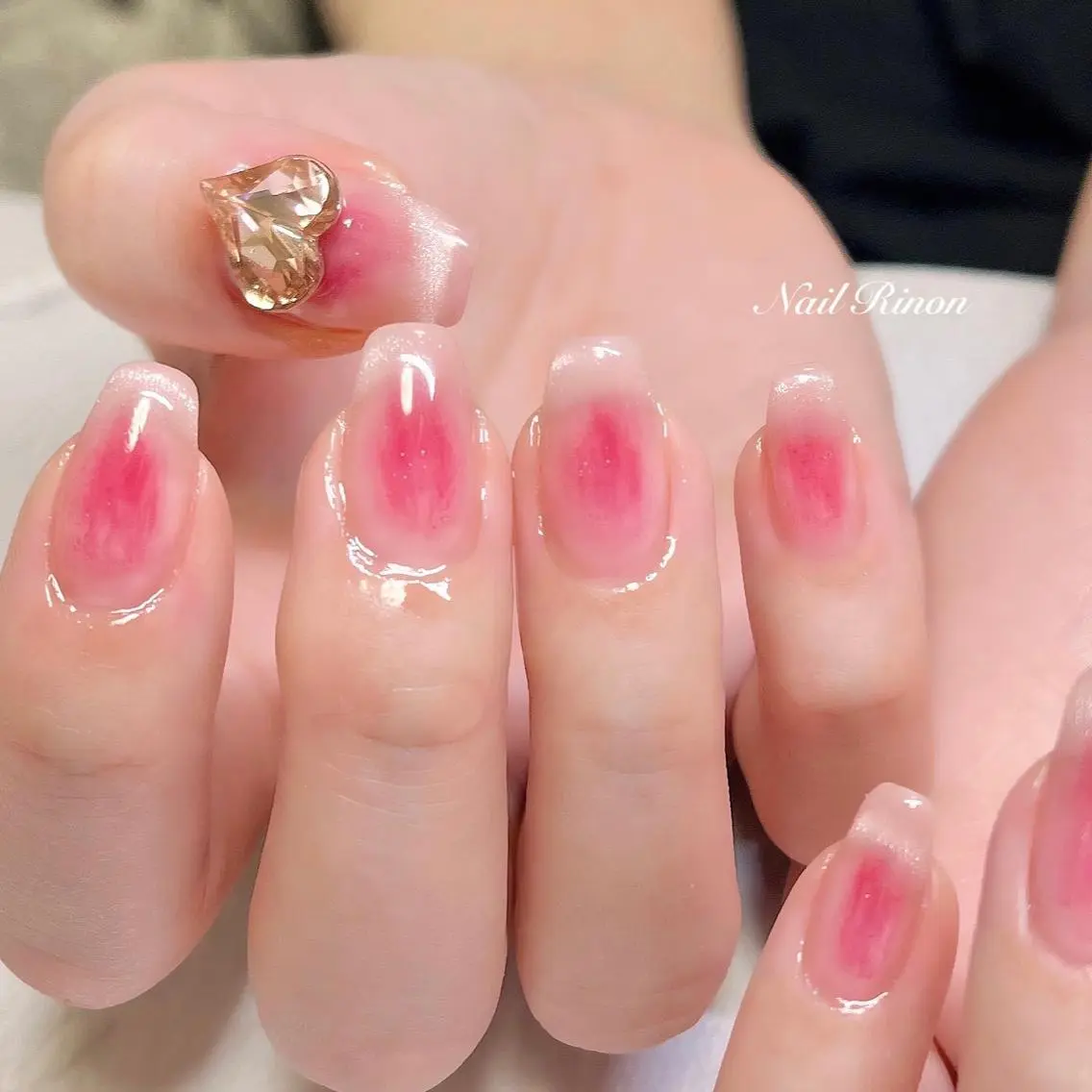 ネイル ハート キラキラネイル Nail Rinonのネイルデザイン