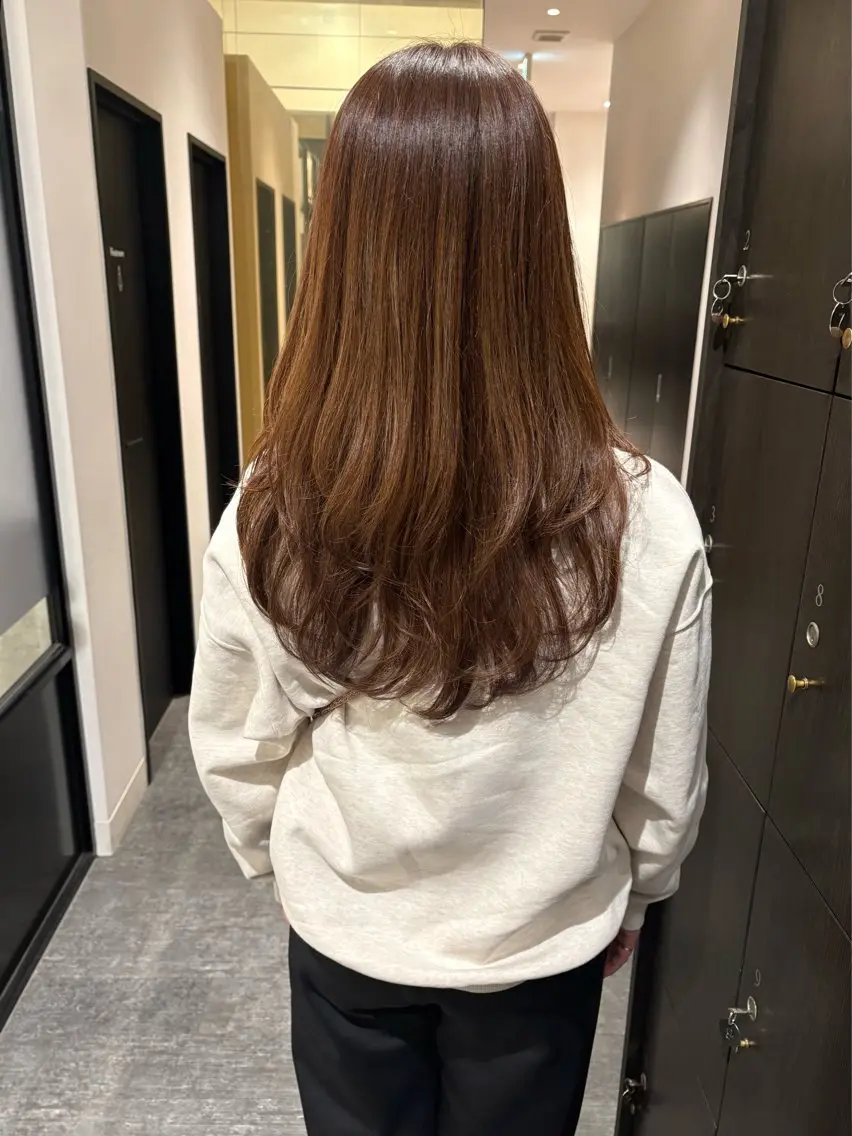 ロング カラー 韓国風ヘア カット ヘアカラー mao ｜ 柔らか艶カラー🫧のヘアスタイル