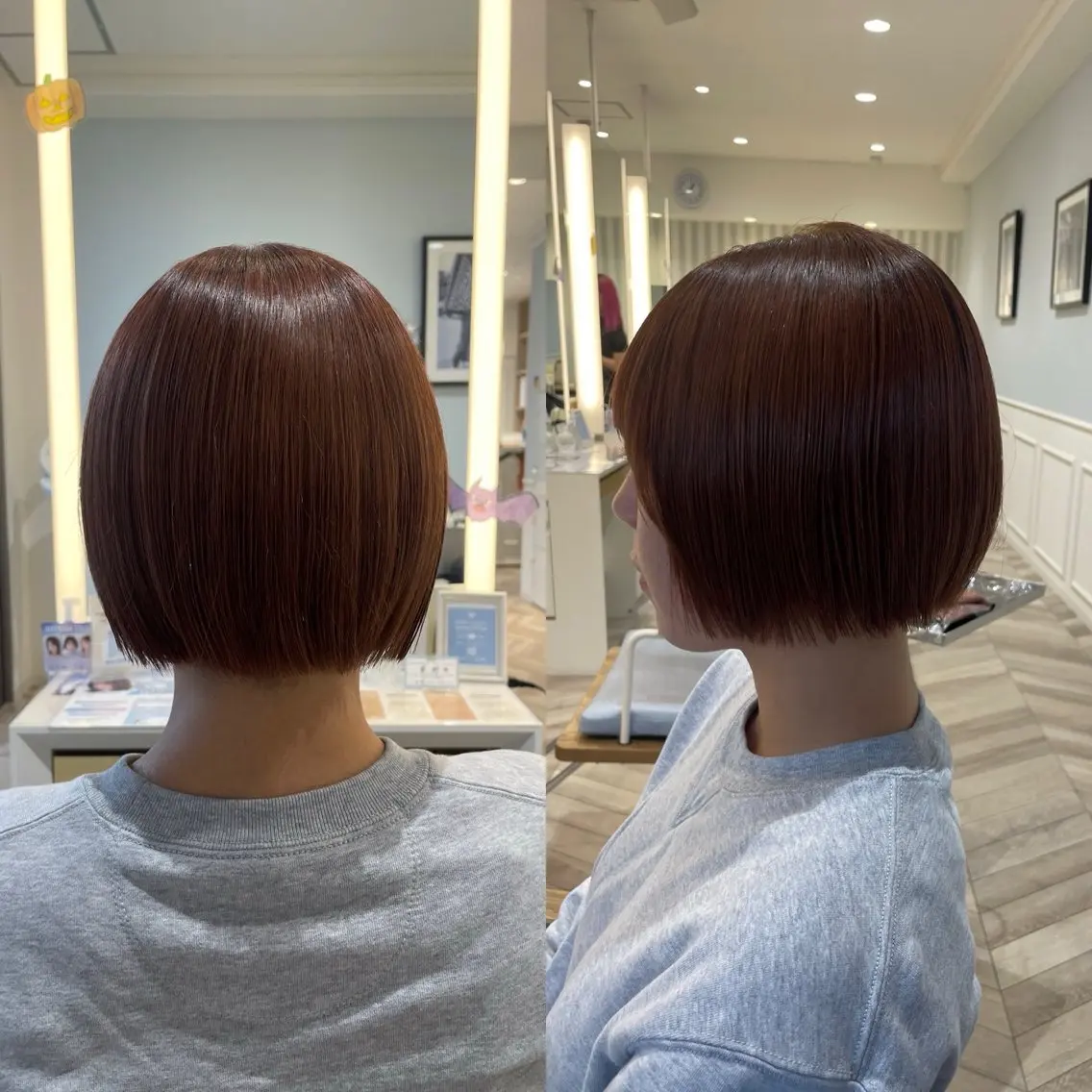 ショート カラー ブラウンカラー オレンジ オレンジブラウン ボブ イルミナカラー/レイ ヤーカット/三好春奈のヘアスタイル
