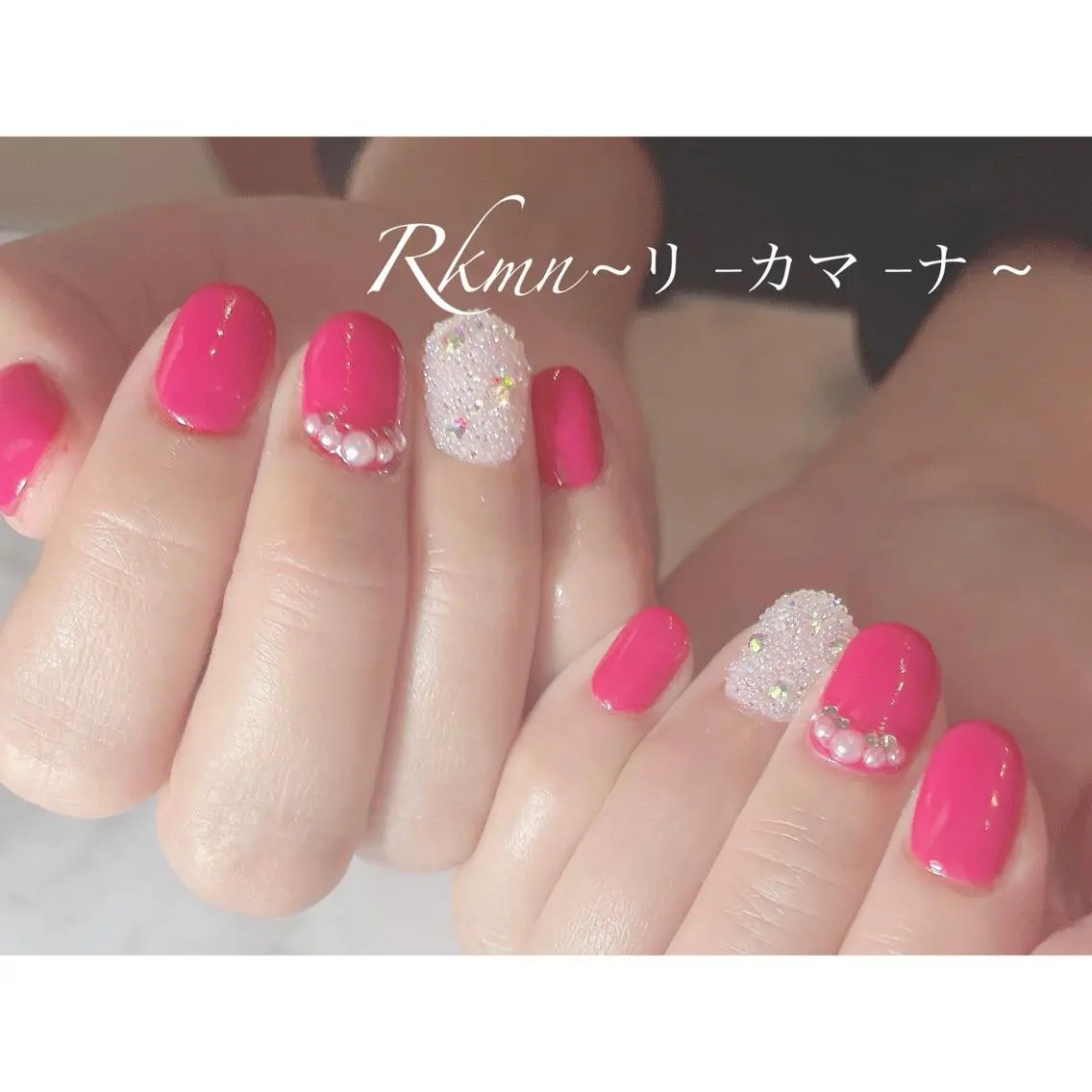 ネイル アートネイル ピンク 春ネイル ハンドネイル フットネイル ハンドケア Rkmn ~リ-カマ-ナ~のネイルデザイン