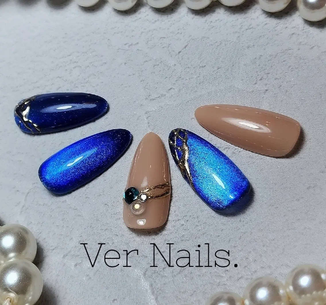 ネイル ブルー ニュアンスネイル ハンドネイル Ver Nails.のその他イメージ