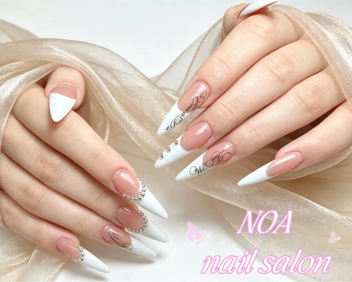 ロング 韓国風ヘア ハンドネイル Noa Nail みつきのネイルデザイン