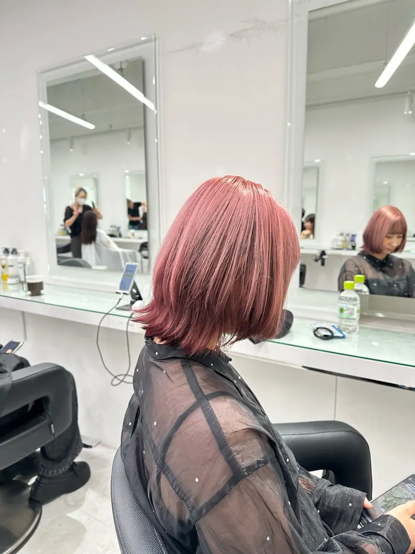 ミディアム カラー ヘアカラー トリートメント ヘッドスパ ヘアセット ❄最強かわいいカラー ❄️MINA❄️のヘアスタイル