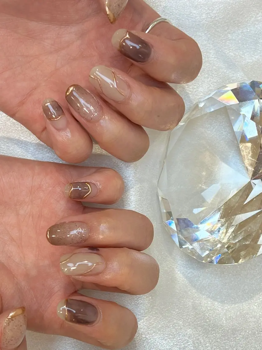 ネイル アートネイル ニュアンスネイル ハンドネイル 【池袋】nuts nail　なつみのネイルデザイン