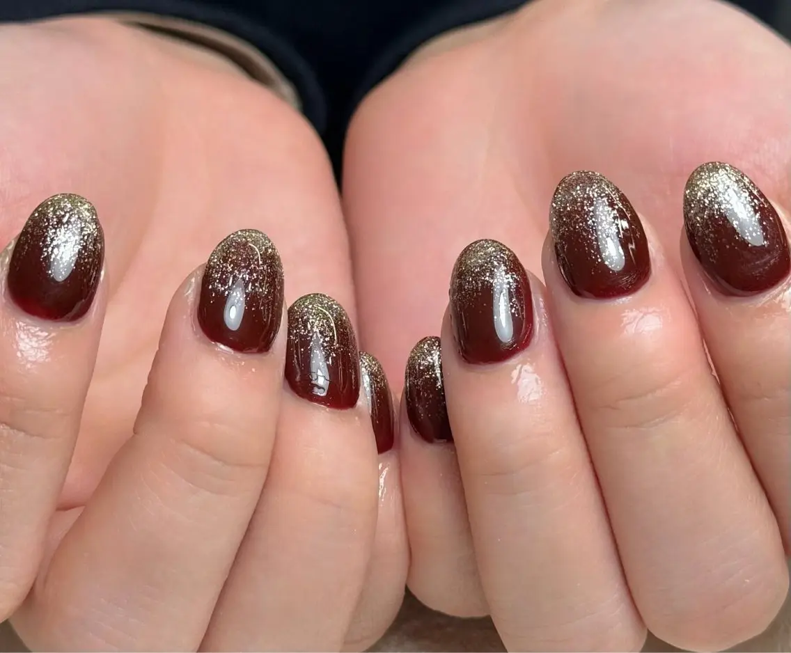 ネイル チークネイル 長さ出し フレンチネイル グラデーション キラキラネイル 中野駅から2分 MEO NAILのネイルデザイン