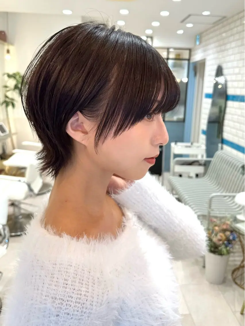 ショート カラー ショートボブ バレイヤージュ ベージュカラー ブリーチ ケアブリーチ カット トリートメント 新宿/髪質改善/ボブ 韓国レイヤー大重聖斗のヘアスタイル