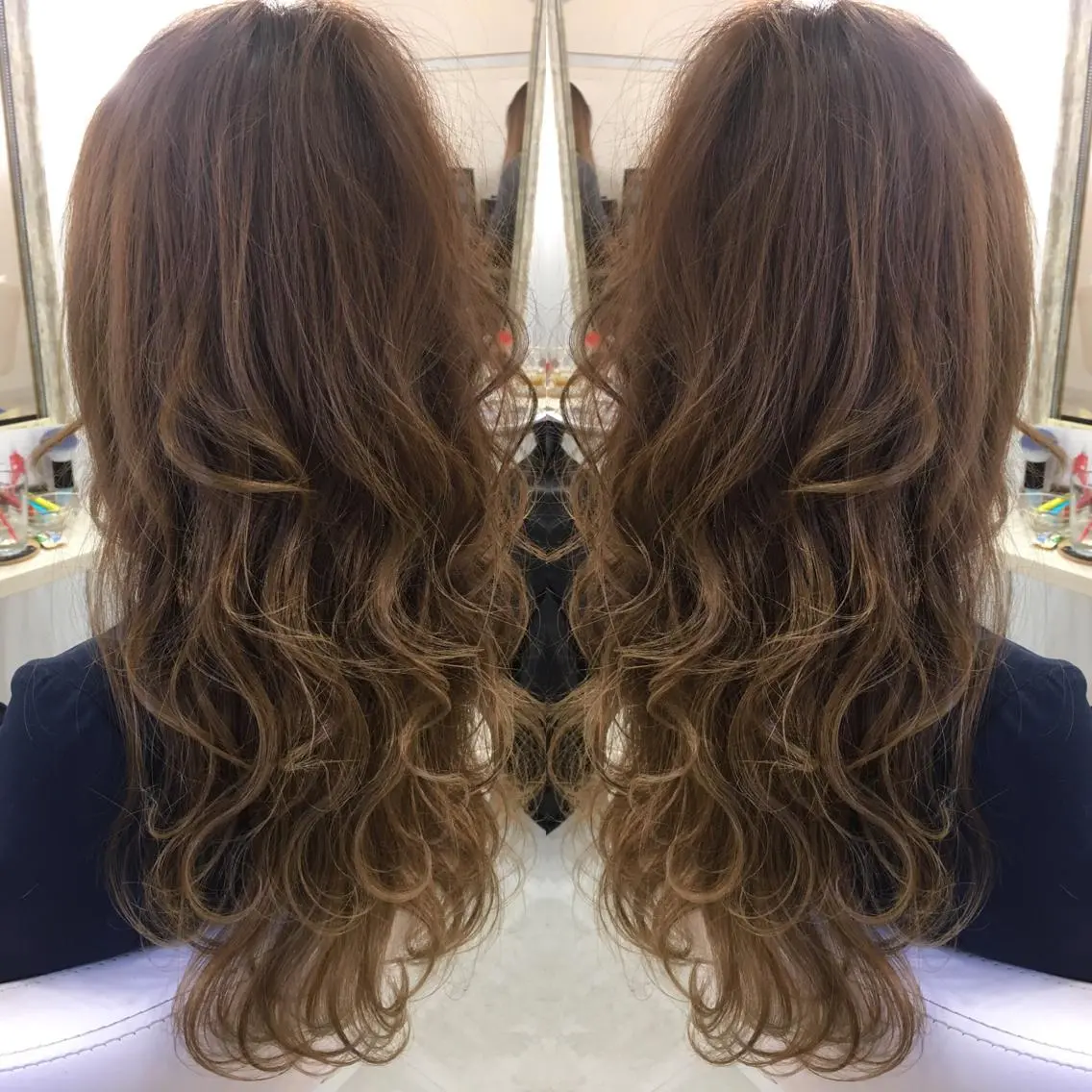 セミロング ロング カラー 髪質改善 中川 翔のヘアスタイル