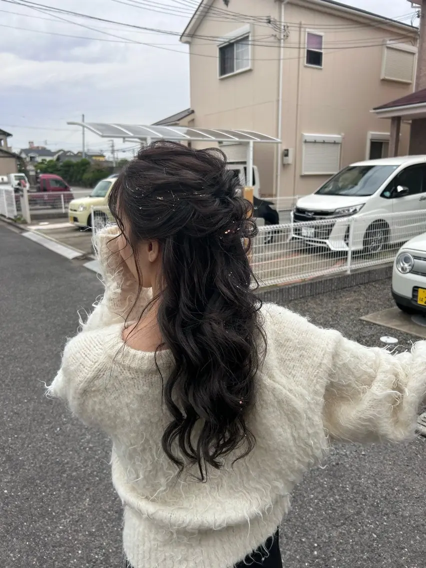 ロング ヘアアレンジ 結婚式・ブライダル ヘアセット 🫧透明感ボブ/ ハイトーン.nanoのヘアスタイル