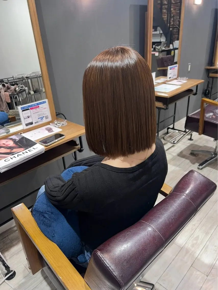ミディアム 縮毛矯正 きづな/郡山駅前/ 美髪矯正/男女歓迎◎のヘアスタイル