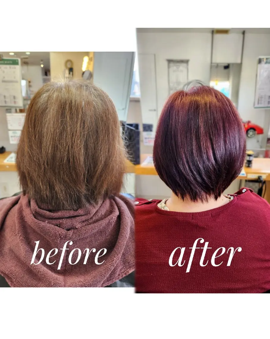 ショート カラー レッドカラー カット ヘアカラー トリートメント 筒井 昭秀のヘアスタイル
