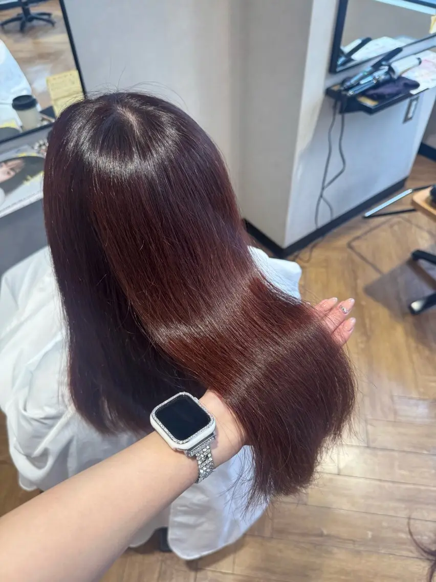 ミディアム カラー カット ヘアカラー Rena/韓国 /ワンホンヘアのヘアスタイル