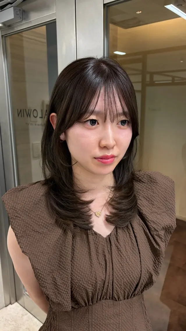 ミディアム カラー ミディアムレイヤー レイヤーカット カット トリートメント レイヤーカット/ボブ 縮毛矯正/RENのヘアスタイル