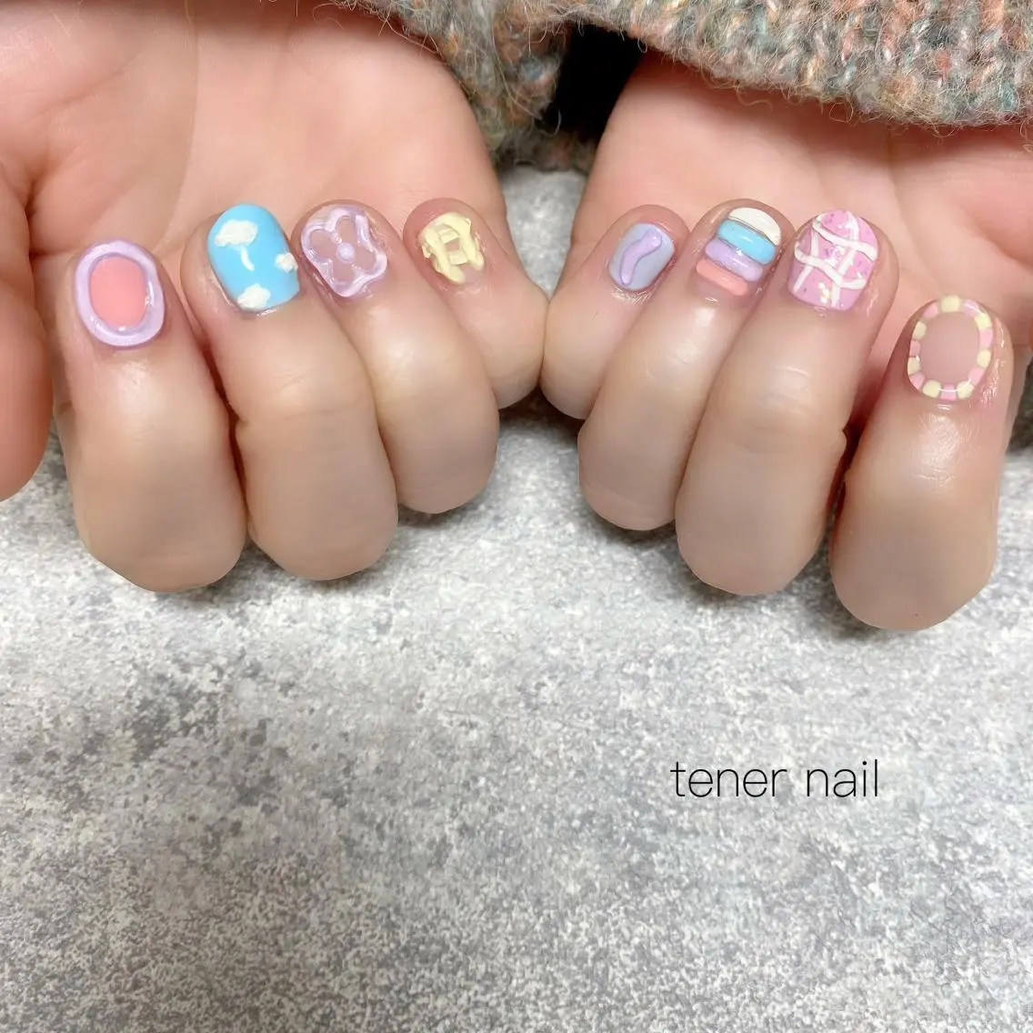 ネイル パステルネイル 春ネイル テネルネイル tener nailのネイルデザイン