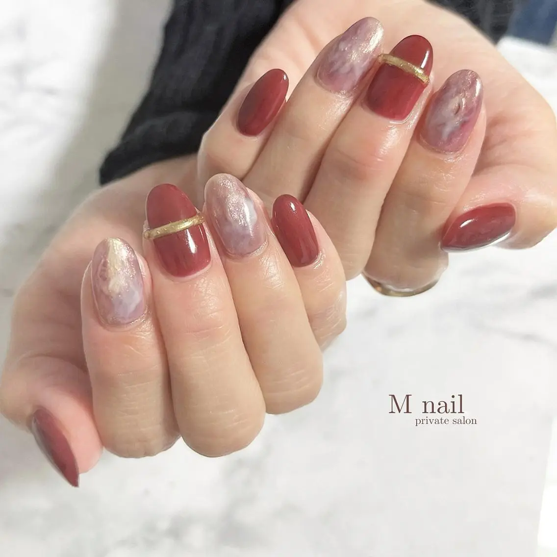 ネイル 氷ネイル・うるうるネイル M nailのネイルデザイン