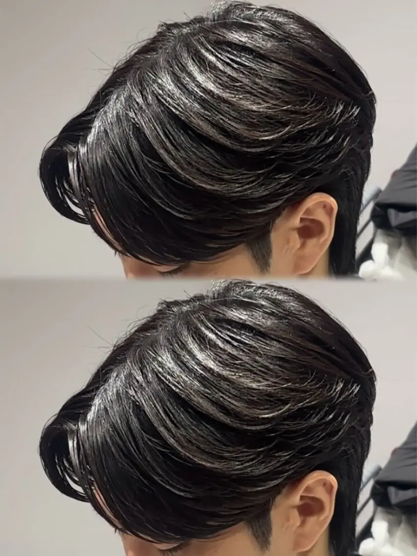 パーマ メンズ カット 縮毛矯正 曲がる縮毛矯正 センターパート高森蓮のヘアスタイル