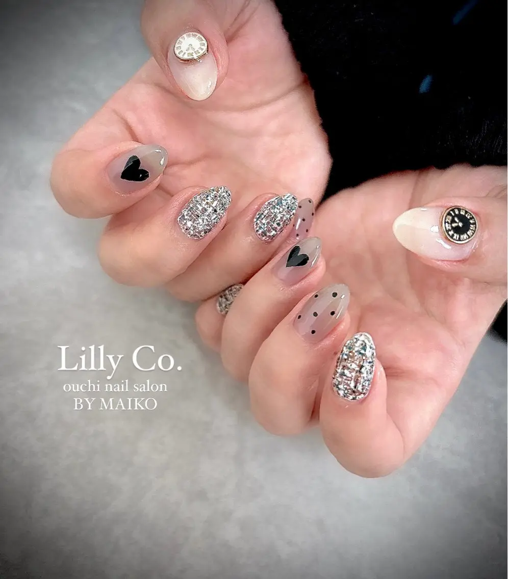 ネイル ツイードネイル ハンドネイル ハンドケア Lilly Co.のネイルデザイン