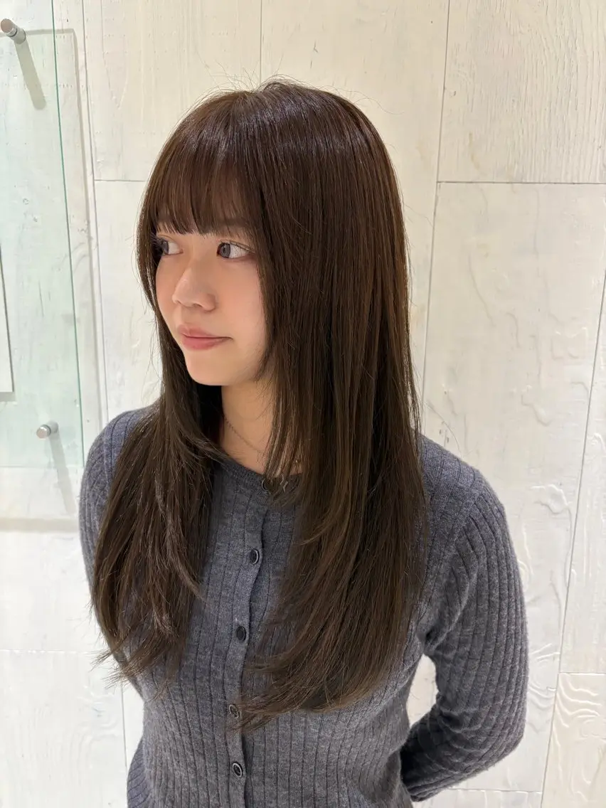 ロング カラー ベージュカラー ヘーゼル レイヤーカット カット ヘアカラー ブリーチなしWカラー レイヤー/Rickyのヘアスタイル
