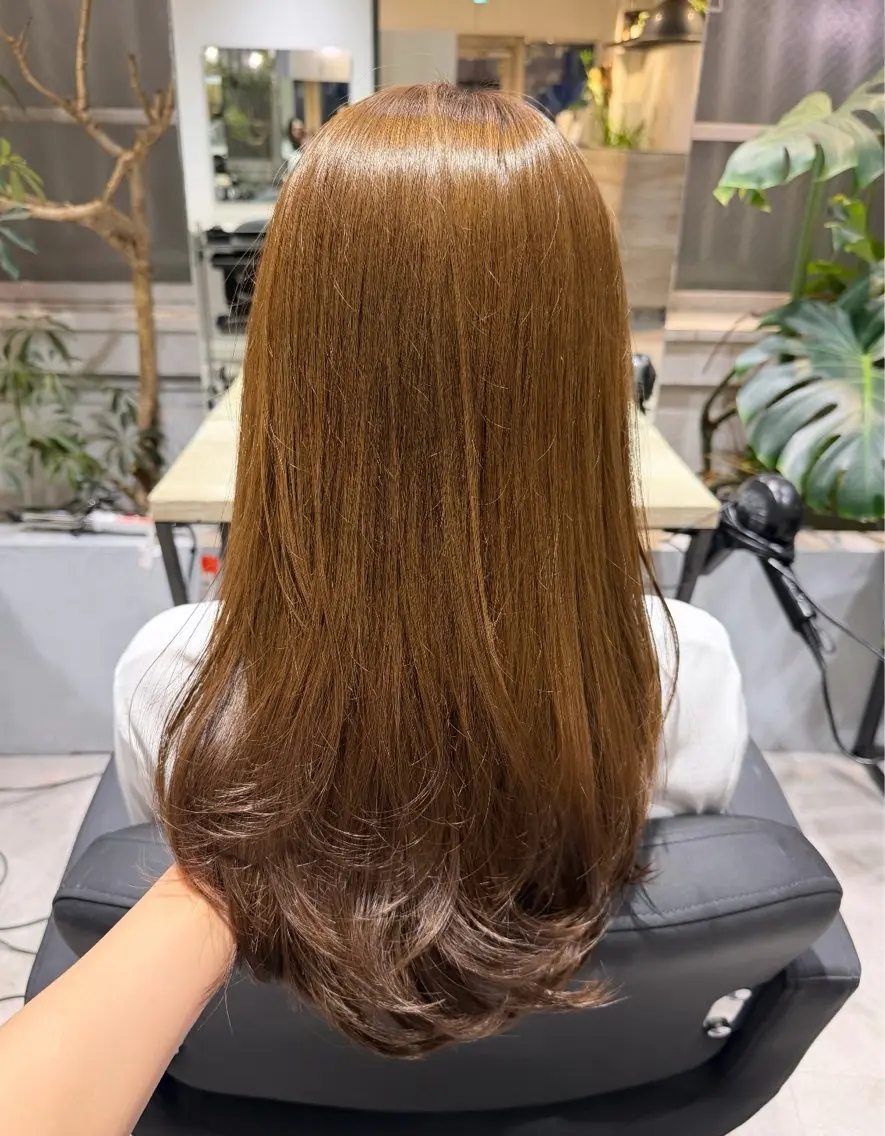 ロング カラー カット ヘアカラー トリートメント SAHO /縮毛矯正 /オリーブ🌿のヘアスタイル