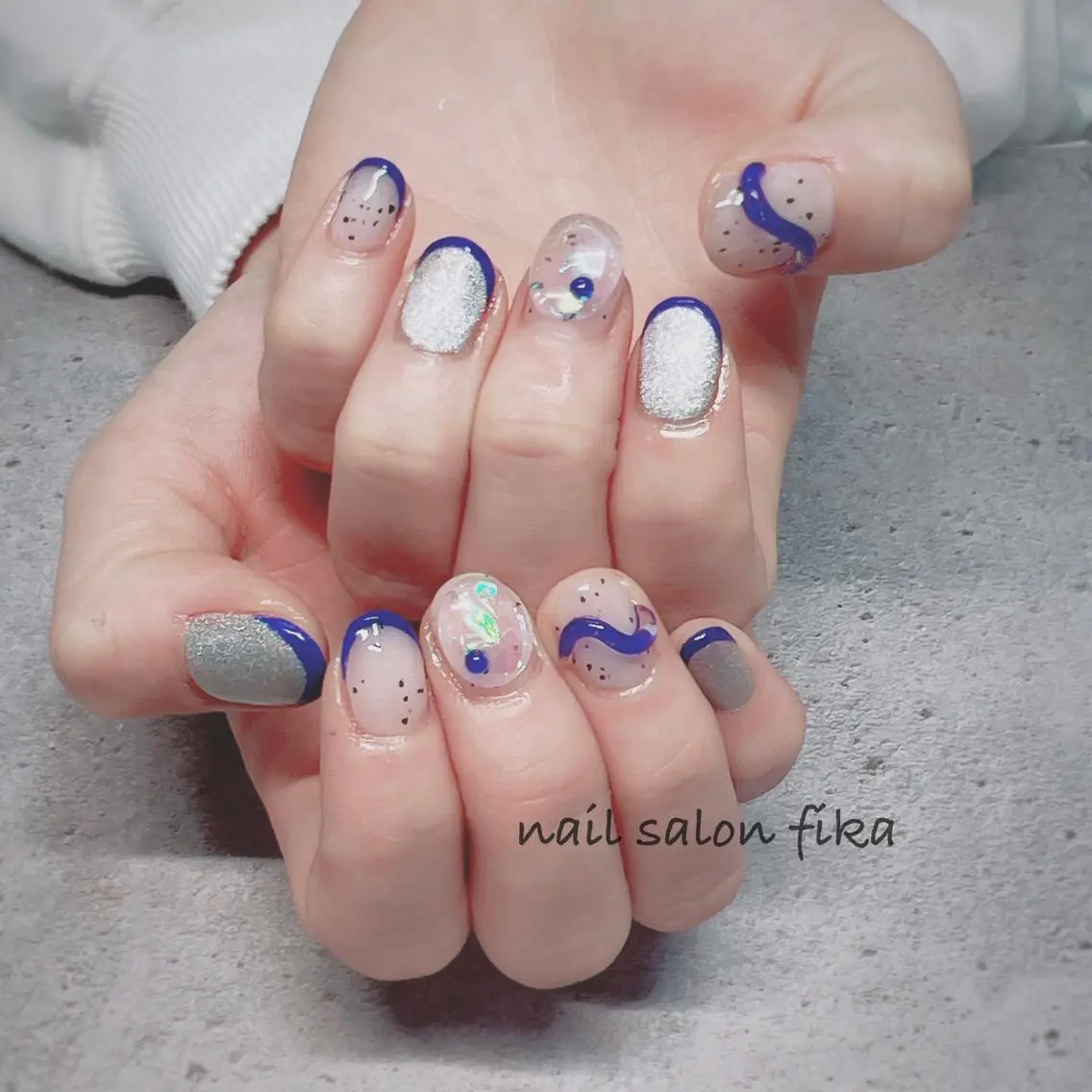 ネイル フレンチネイル マグネットネイル nail salon fikaのネイルデザイン