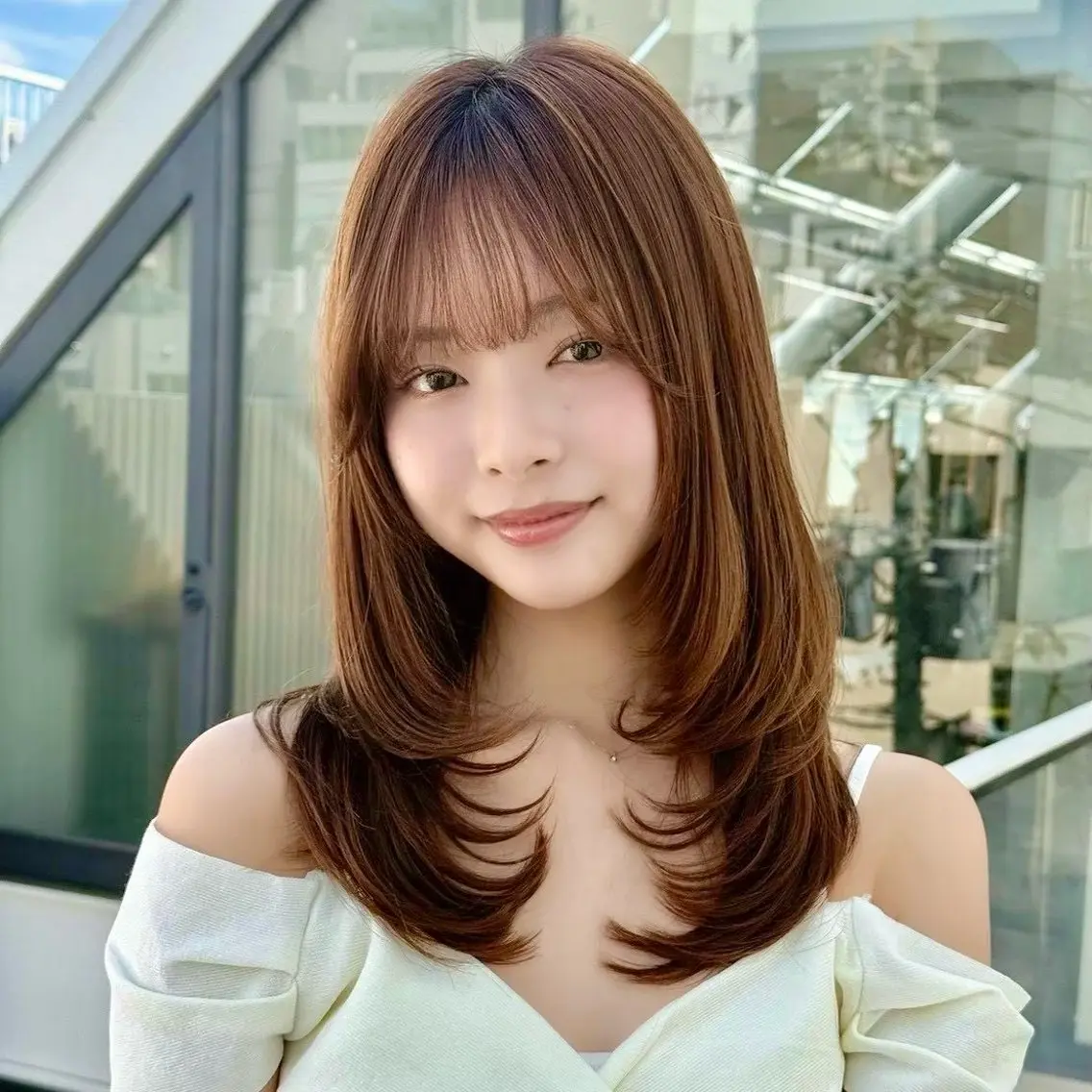 セミロング カラー カット ヘアカラー トリートメント ❣️縮毛矯正/ボブ /カラー/渡部晃輝のヘアスタイル