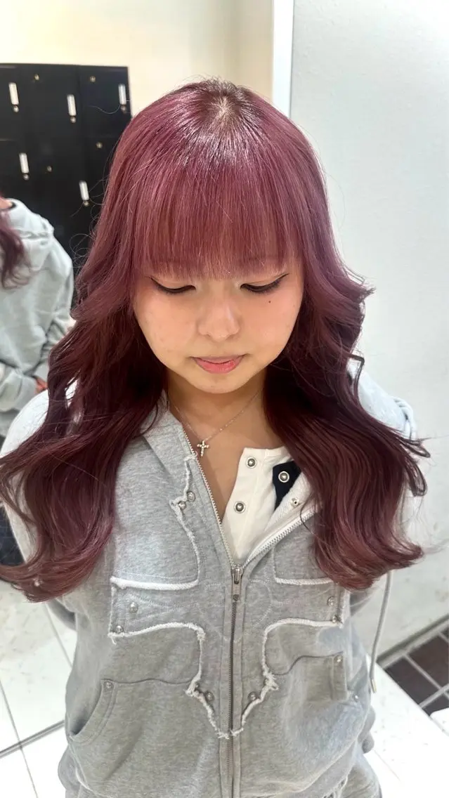 ロング カラー ブリーチ ブラウンカラー カシス 透明感カラー ブリーチなしカラー 🪐ブリーチ/透明感 🪐HARUKAのヘアスタイル