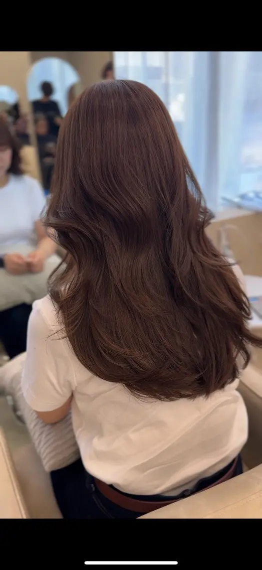 セミロング カラー 【大阪】縮毛矯正×ハ イトーン✨のヘアスタイル