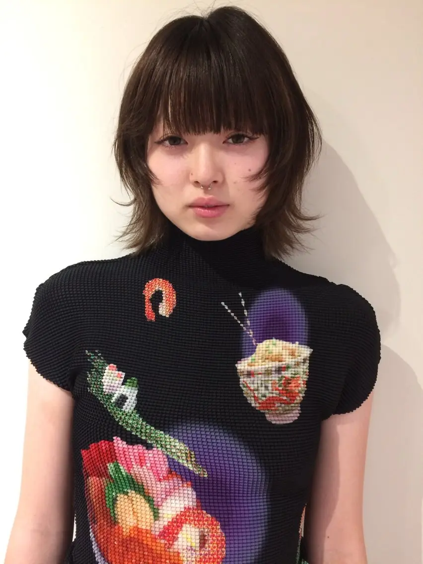 ミディアム ヘアカラー 山田 麻椰のヘアスタイル
