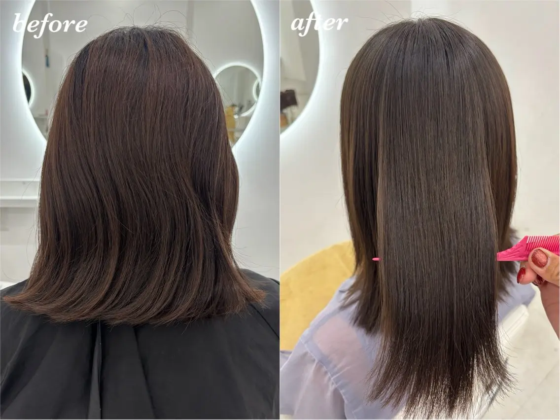 ミディアム カラー カット ヘアカラー 縮毛矯正 【aini天王寺】 𝐚𝐢𝐫𝐢✂︎のヘアスタイル