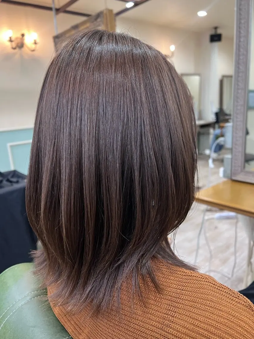 セミロング カラー 髪質改善 レイヤーカット カット ヘアカラー トリートメント 新越谷noble店長 松本拓也▶◀*.のヘアスタイル