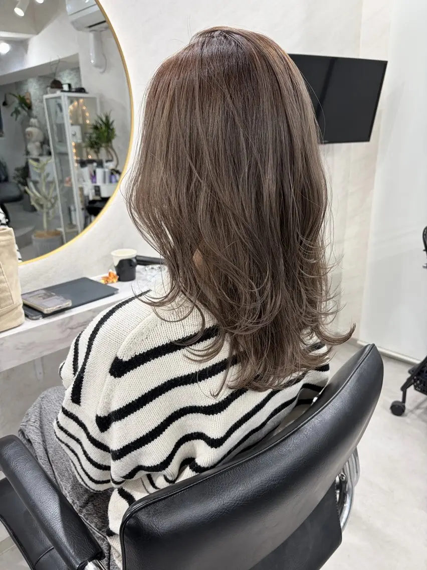 ロング カラー ヘアカラー トリートメント 髪質改善will hairdesignのヘアスタイル