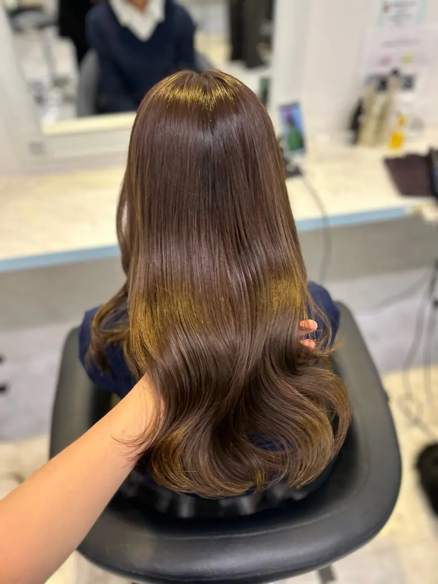 ロング カラー ヘアカラー トリートメント ヘッドスパ ヘアセット 韓国トレンドカット カラー🤍しゅうじのヘアスタイル
