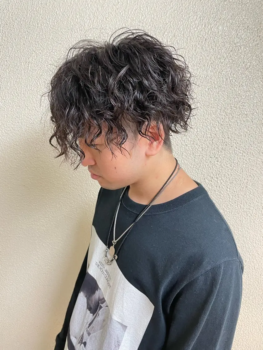 ミディアム パーマ メンズ 辻堂メンズ特化 YU-YAのヘアスタイル