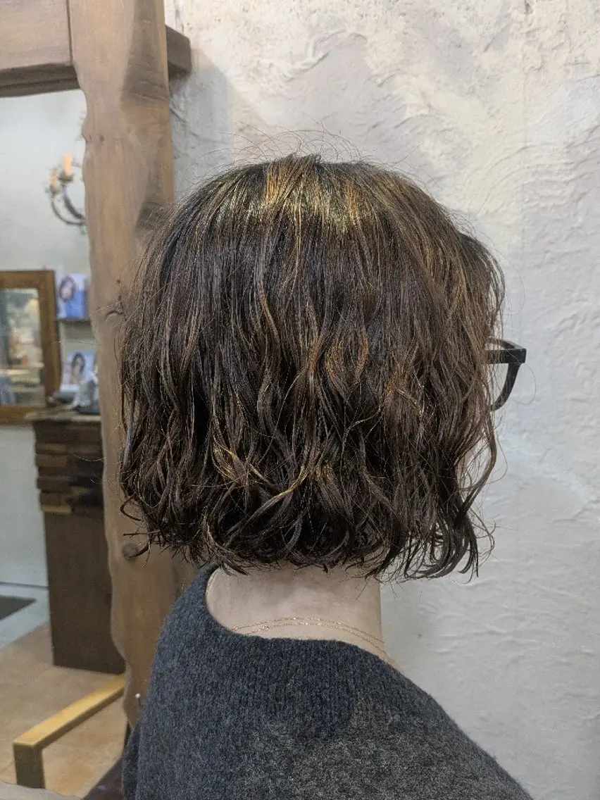 ショート パーマ カット パーマ ボブパーマ/メンズ カワカミサトミ🐨のヘアスタイル