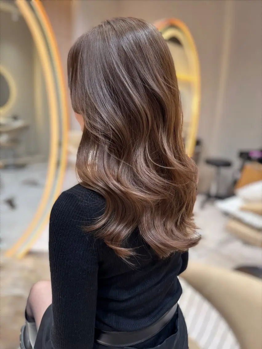 セミロング カラー 透明感カラー🤎 中川智帆のヘアスタイル
