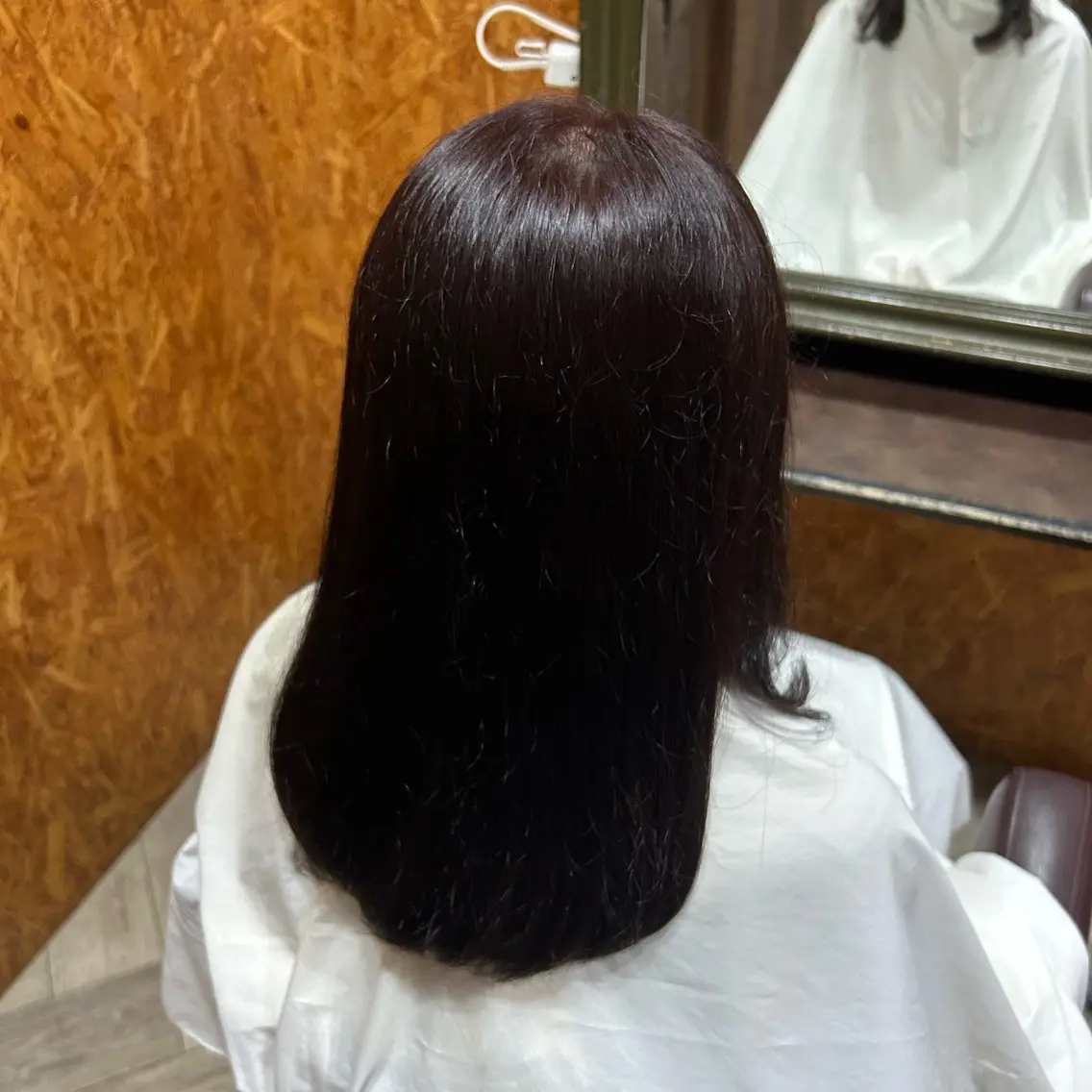 セミロング カラー 黒髪 ブラウンカラー ピンクカラー ピンクブラウン 桜井晶/ Blossom大山店のヘアスタイル