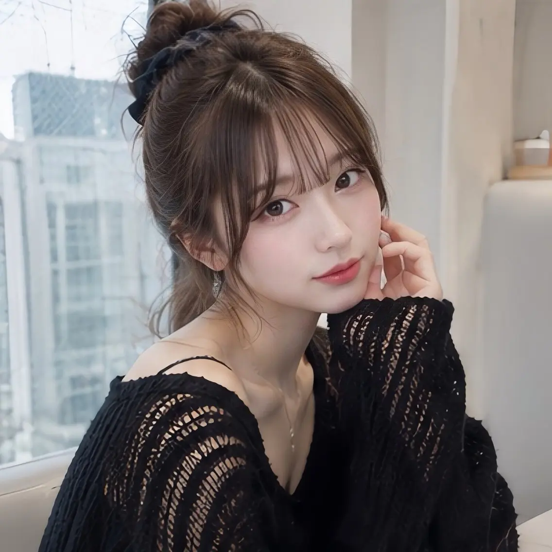 ロング カラー ヘアカラー トリートメント 池袋/縮毛矯正 韓国レイヤーおばかんのヘアスタイル