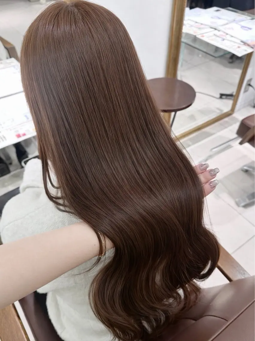 ロング カラー ブラウンカラー ヘーゼル ヘアカラー トリートメント 髪質改善艶カラー🩶 Nanako ⟡.·のヘアスタイル