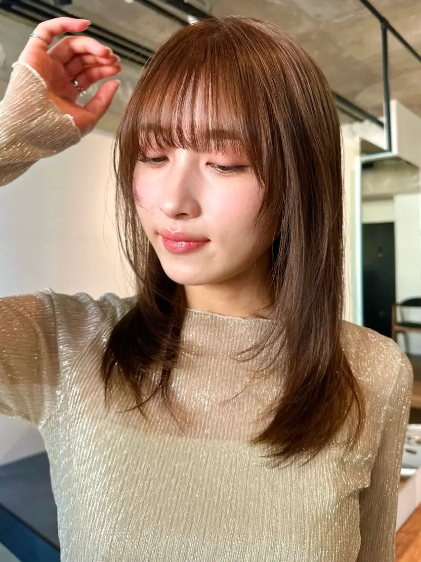 ミディアム カラー パーマ kazuki【顔周り ×レイヤーカット】のヘアスタイル