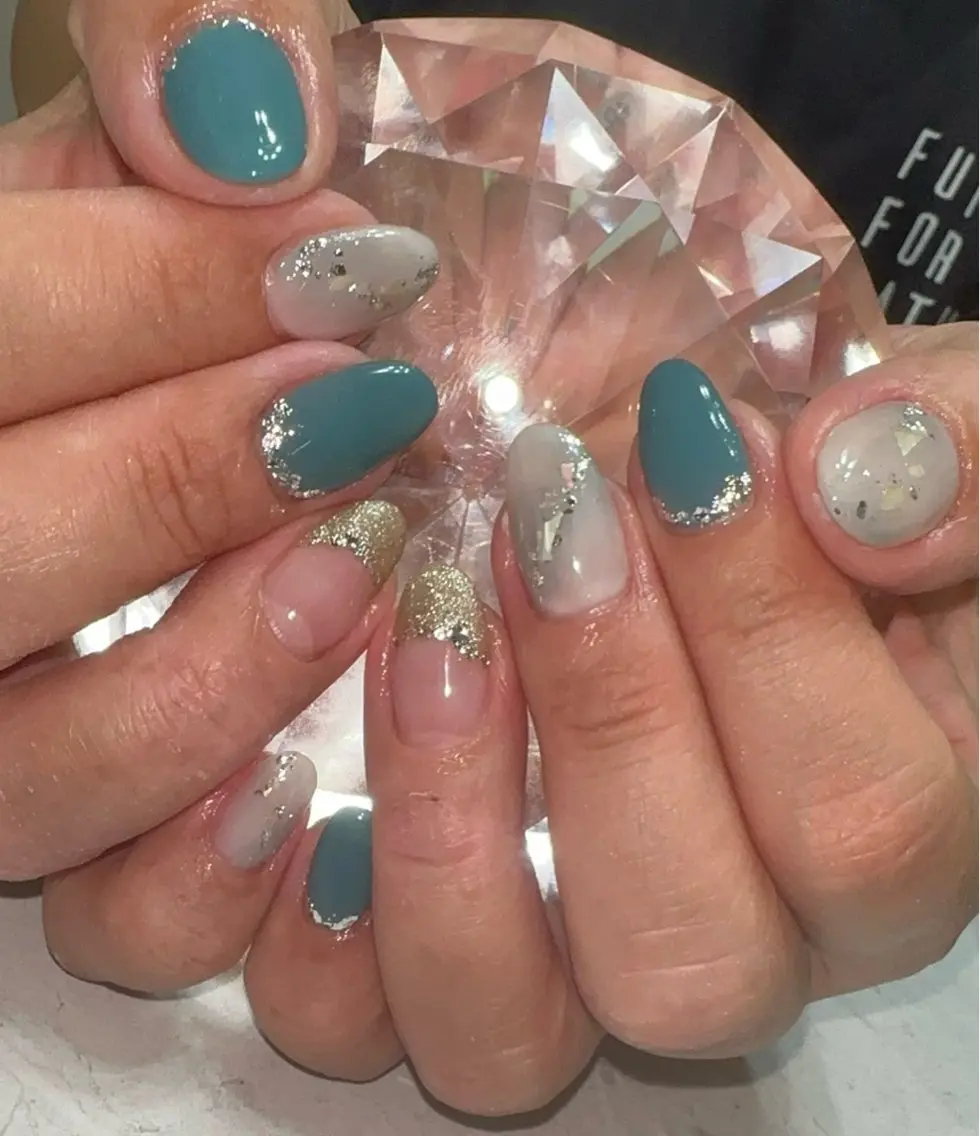 ネイル ブルー ハンドネイル with nail.のネイルデザイン