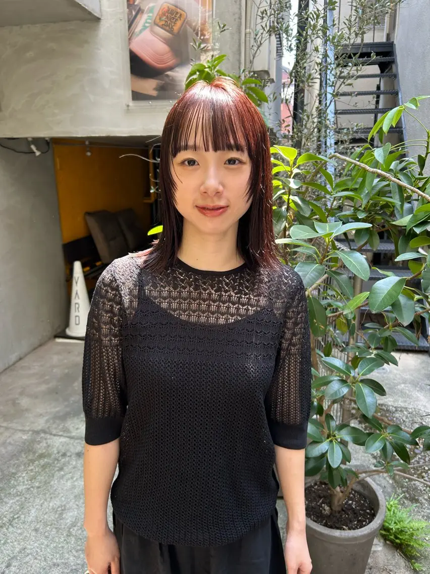 ミディアム カット ヘアカラー トリートメント 金田 夏野のヘアスタイル