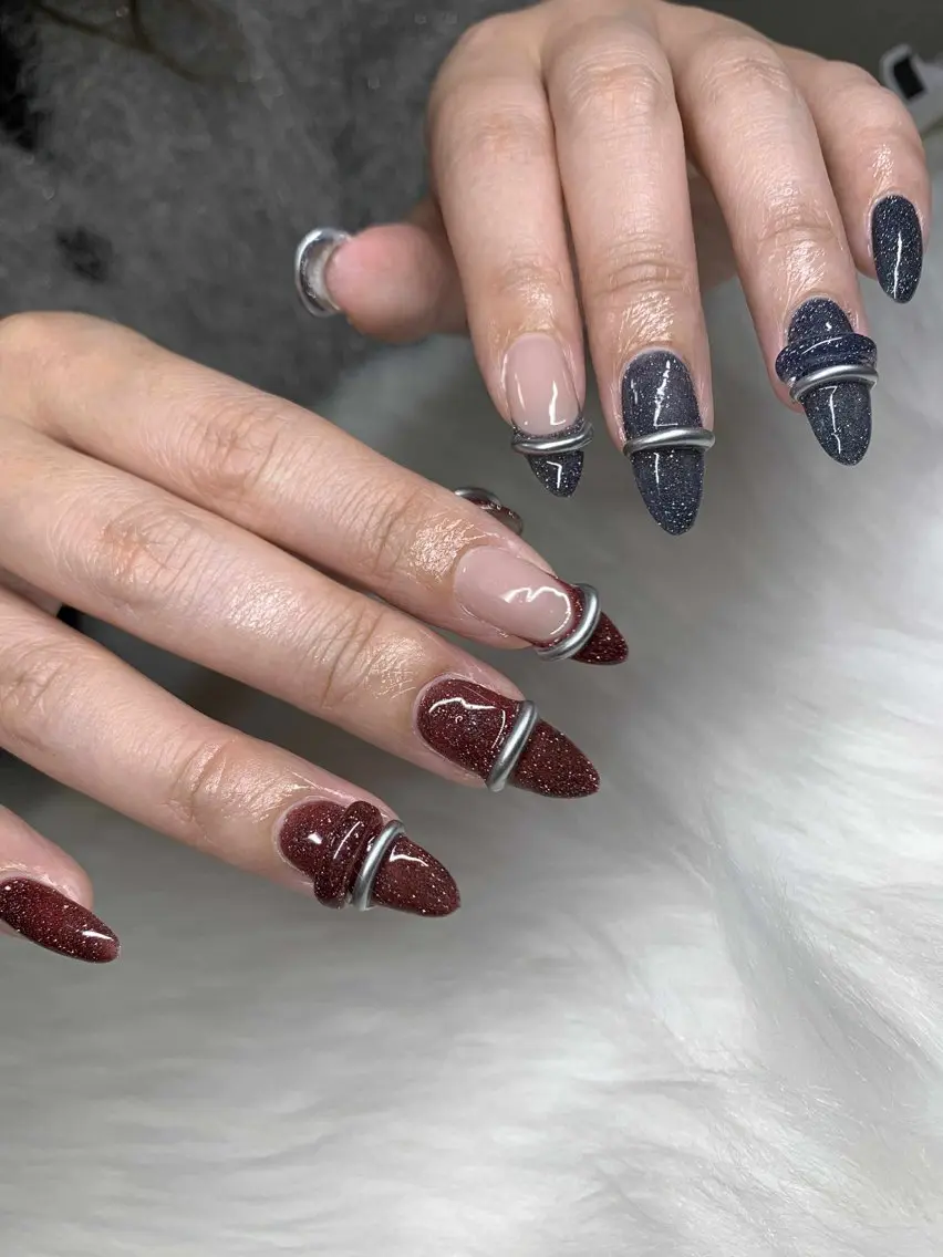 ネイル 韓国ネイル 持ち込み ニュアンスネイル ネイルチップ 冬ネイル LISA ANA.CHUOのネイルデザイン